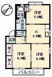 エム　アール　イー　Ｄ・Ｅ棟（Ｓ）の物件間取画像